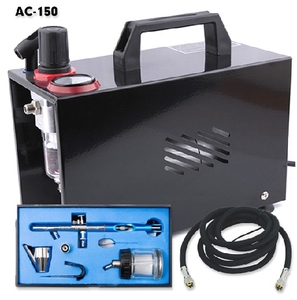 Mini Compressor With Pro Suction Feed Airbrush - AC-150-paints-and-accessories-Hobbycorner