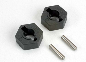 Hex Wheel hubs x2 with Axle pins x2 (2.5x12mm) - 4954-rc---cars-and-trucks-Hobbycorner