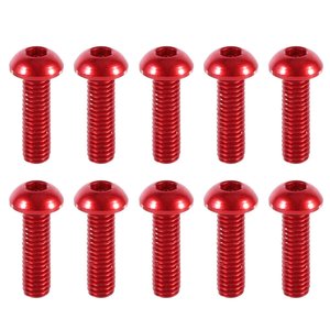 M3x6mm Aluminium Screws 10pcs - Red-nuts,-bolts,-screws-and-washers-Hobbycorner