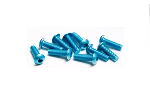 M3x8mm Aluminium Screws 10pcs - Light Blue-nuts,-bolts,-screws-and-washers-Hobbycorner