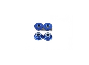 M4 Aluminin Hex Flange Nut Blue - Height 4mm-nuts,-bolts,-screws-and-washers-Hobbycorner