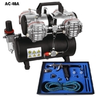 2 Switch Air Compressor With Air Tank, Pistol Air Gun And Tools - AC-48A