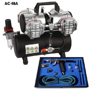 2 Switch Air Compressor With Air Tank, Pistol Air Gun And Tools - AC-48A-paints-and-accessories-Hobbycorner