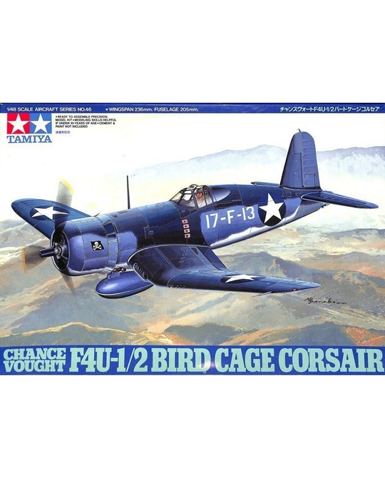 Tamiya - 1/48 Chance Vought F4U-1/2 Bird Cage Corsair - 61046