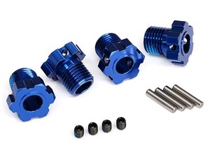 Wheel hubs, splined, 17mm (blue-anodized) (4) - 8654-rc---cars-and-trucks-Hobbycorner