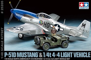 1/48 P-51D with 4x4 Light Vehicle - 25205-model-kits-Hobbycorner