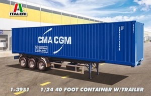 1/24 40-Foot Container w/Trailer - 1-3951-model-kits-Hobbycorner