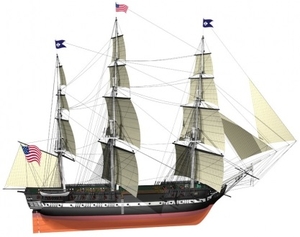 1/100 USS Constitution Wooden Ship Model-model-kits-Hobbycorner