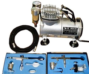 Mini Air Compressor with Spray Gun -  AS18- 1-paints-and-accessories-Hobbycorner