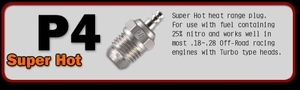 NO.P4 TURBO PLUG (SUPER HOT) -  71641400- 12 -  71641400/12-engines-and-accessories-Hobbycorner