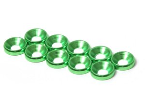 THE M3 Countersunk Washer 10pcs (Green) -  JQA0029-nuts,-bolts,-screws-and-washers-Hobbycorner
