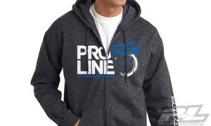 Pro- Line Stacked Charcoal Heather Zip- up Hoodie -  L -  9807- 03-apparel-Hobbycorner