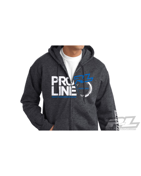 Pro- Line Stacked Charcoal Heather Zip- up Hoodie -  L -  9807- 03