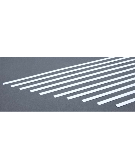 Styrene -  HO Scale Strips - .6mm x 2.8mm x 35cm (10)