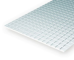 Styrene - Tile White - 15cm x 29cm x 1mm - 8.5mm Squares-building-materials-Hobbycorner
