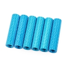 20mm Aluminum Textured Spacers (Set of 6) Blue