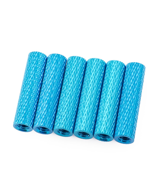 20mm Aluminum Textured Spacers (Set of 6) Blue