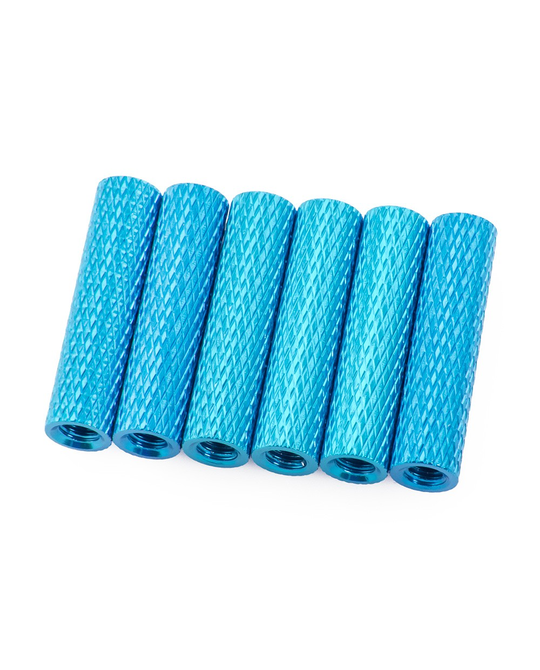 20mm Aluminum Textured Spacers (Set of 6) Blue