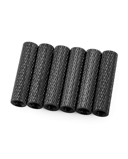 28mm Alloy Textured Spacers -6- Black