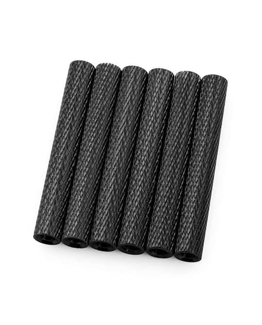 35mm Alloy Textured Spacers - 6 - Black