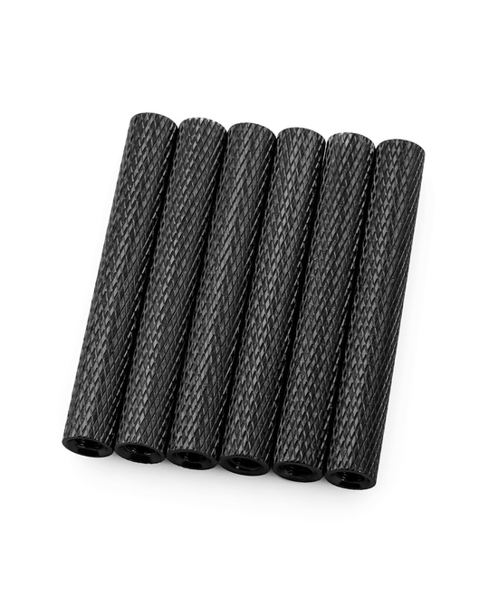 35mm Alloy Textured Spacers - 6 - Black