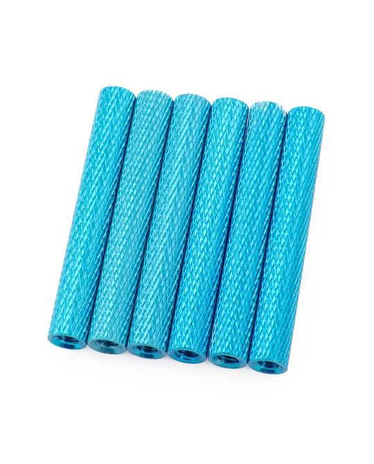 35mm Alloy Textured Spacers - 6 - Blue