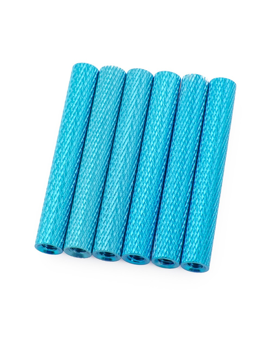 35mm Alloy Textured Spacers - 6 - Blue