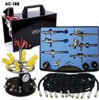 Mini Air Compressor With 6 Assorted Airbrushes & Holders