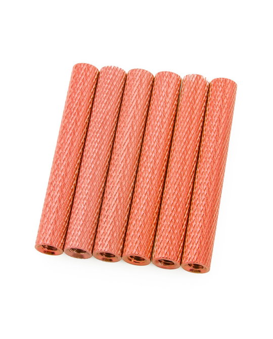 35mm Alloy Textured Spacers - 6 - Orange - 6268