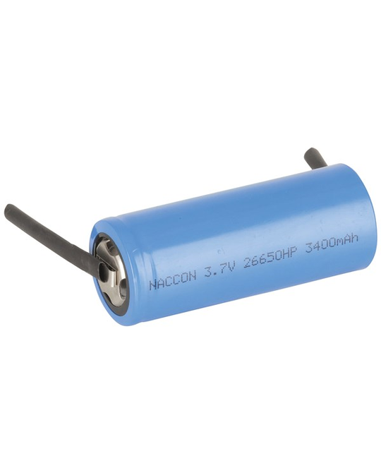 26650 Recharge Li-Ion 3400 - Solder Tabs - SB2319