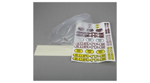 Clear 8IGHT-E Body with Stickers & Mask - LOSA8097-rc---cars-and-trucks-Hobbycorner
