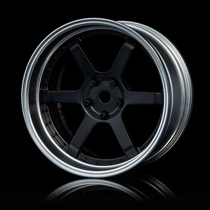 Adjustable Offset Blk/Chr 6 Spoke x4 - 102093FBK-wheels-and-tires-Hobbycorner