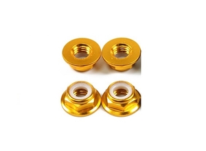 M5 Flange Hex Nuts Yellow CW Thread Low Profile-nuts,-bolts,-screws-and-washers-Hobbycorner