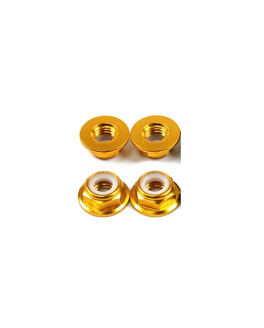 M5 Flange Hex Nuts Yellow CW Thread Low Profile