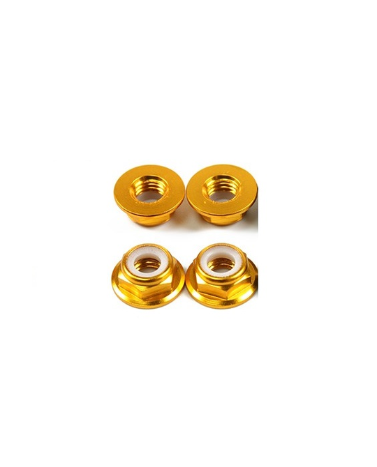 M5 Flange Hex Nuts Yellow CW Thread Low Profile