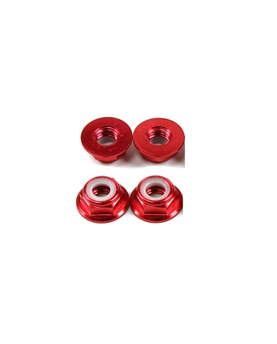 M5 Flange Hex Nuts Red CW Thread Low Profile