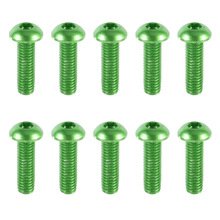 M3x10mm Aluminium Screw 10pcs - Green-nuts,-bolts,-screws-and-washers-Hobbycorner