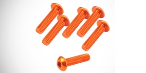 M3x10mm Aluminium Screws 10pcs - Orange-nuts,-bolts,-screws-and-washers-Hobbycorner