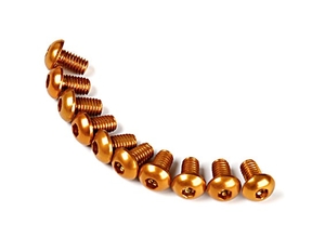 M3x10mm Aluminium Screws 10pcs - Gold-nuts,-bolts,-screws-and-washers-Hobbycorner