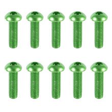 M3x6mm Aluminium Screws 10pcs - Green-nuts,-bolts,-screws-and-washers-Hobbycorner