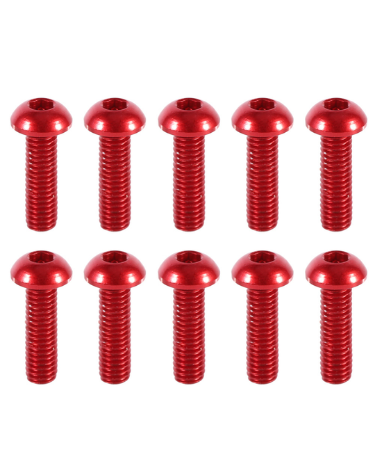 M3x6mm Aluminium Screws 10pcs - Red