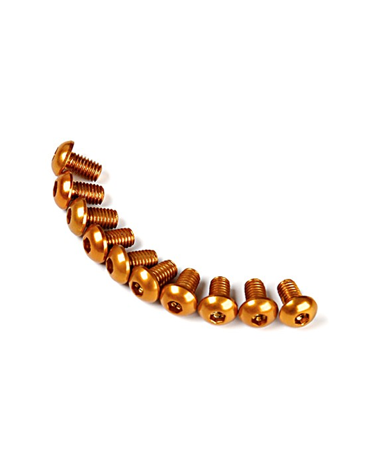 M3x6mm Aluminium Screws 10pcs - Gold