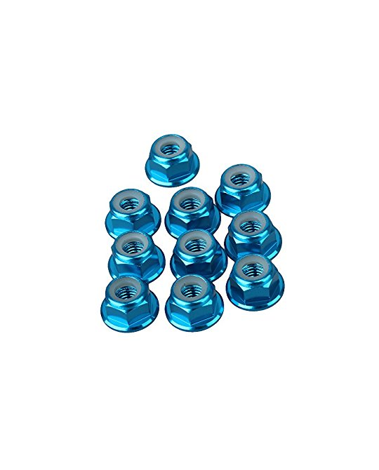 M3 Hex Locknuts Aluminium Light Blue