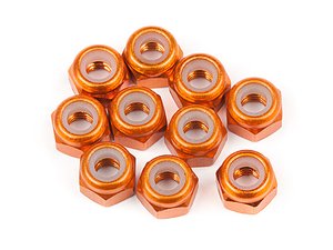 M3 Hex Locknuts Aluminium Orange-nuts,-bolts,-screws-and-washers-Hobbycorner