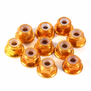 M3 Hex Locknuts Aluminium Gold-nuts,-bolts,-screws-and-washers-Hobbycorner