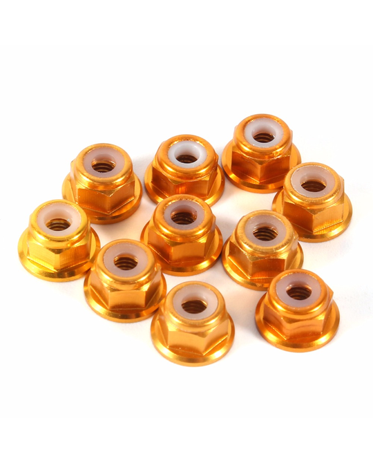 M3 Hex Locknuts Aluminium Gold