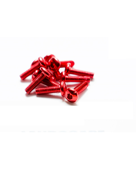 M3x10mm Aluminium Screw 10pcs - Red