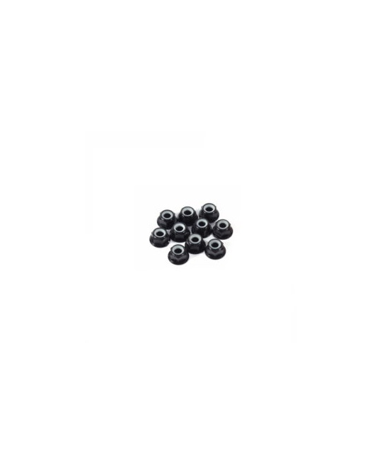 M6 Hex Flange Locknuts 10pack - Black 