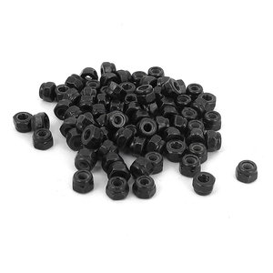 Nylon Hex Locknuts - M3 - Black - 20pcs-nuts,-bolts,-screws-and-washers-Hobbycorner