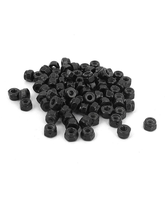 Nylon Hex Locknuts - M3 - Black - 20pcs